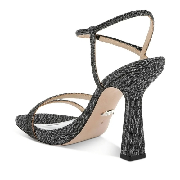 Badgley Mischka Urbana Stiletto Heels Black Metallic Bridal Prom NWT! - Picture 13 of 13